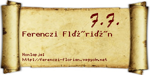 Ferenczi Flórián névjegykártya